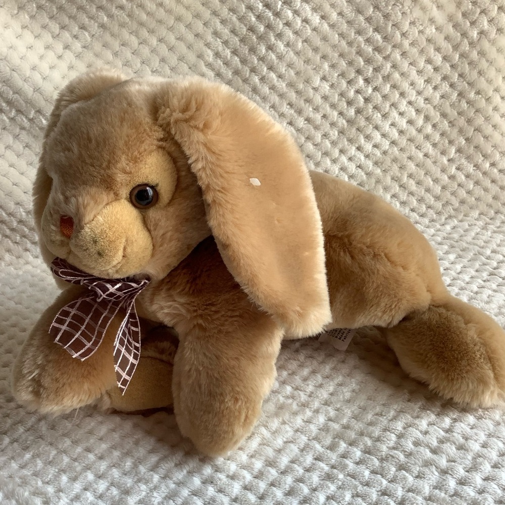 Adorable Carlton Cards Plush Bunny Rabbit Realistic Stuffed Animal Toy Vintage?